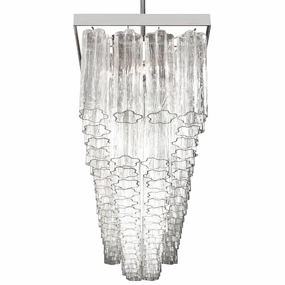 Rectangular “tronchi” murano glass chandelier