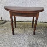 Half moon table in solid walnut louis philippe from the 19th century