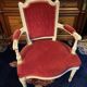 18th century Louis XVI red velvet cabriolet armchair