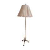 Tripod floor lamp Golden brass, with lampshade