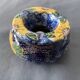 Moroccan ashtray decorated with blue/yellow/green flowers