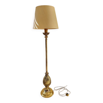 Lampadaire Hollywood Regency en laiton en forme d'ananas