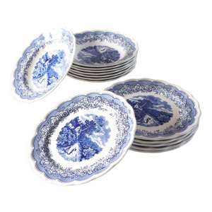 Lot de 14 assiettes Terre de fer