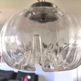 Suspension in pleated glass type Mazzega design 70s