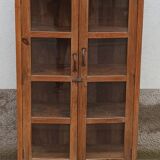 Old wooden cabinet display case with two doors