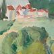 Huile sur bois post-impressionniste encadrée