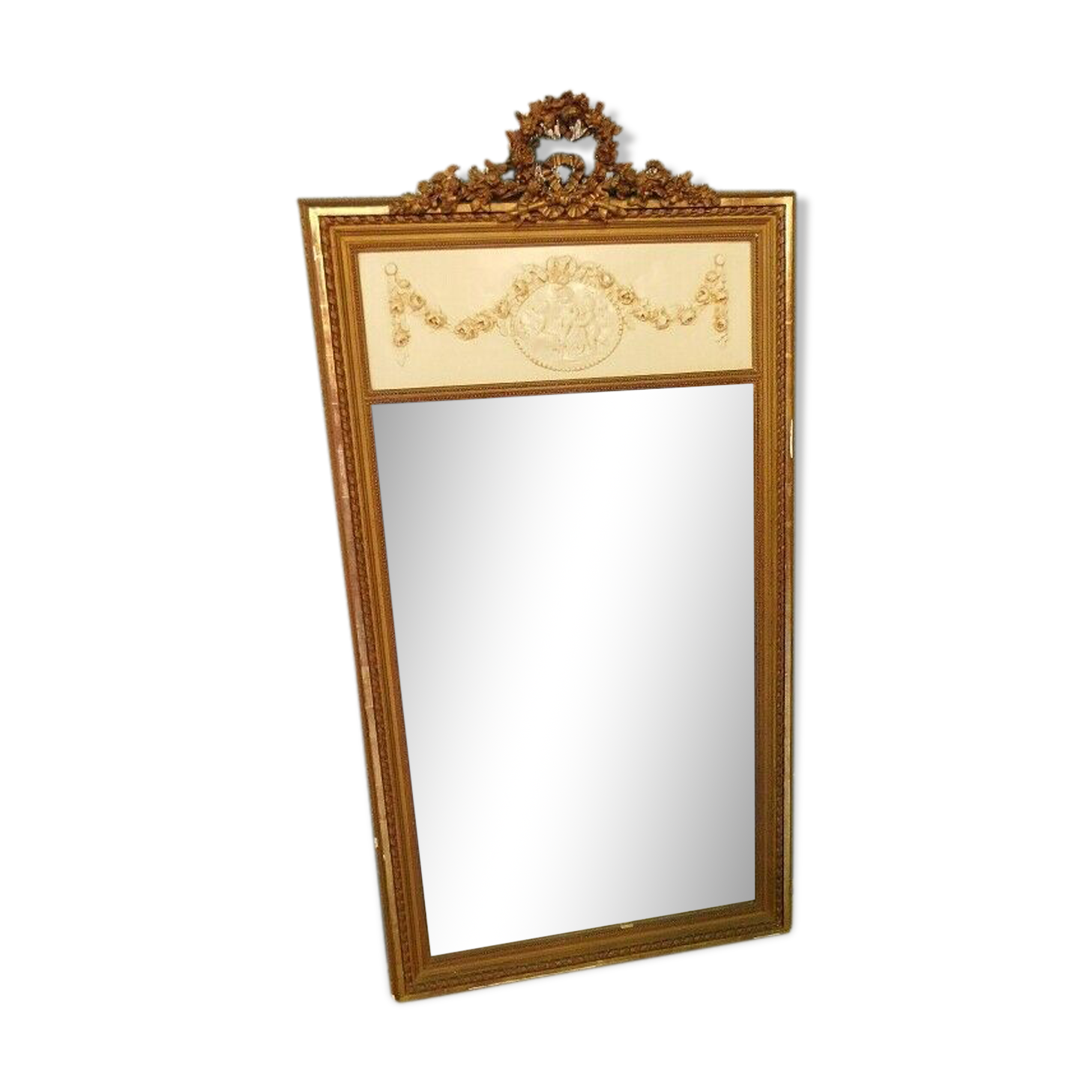 Louis XVI overmantel mirror with cherubs from the XIXth century