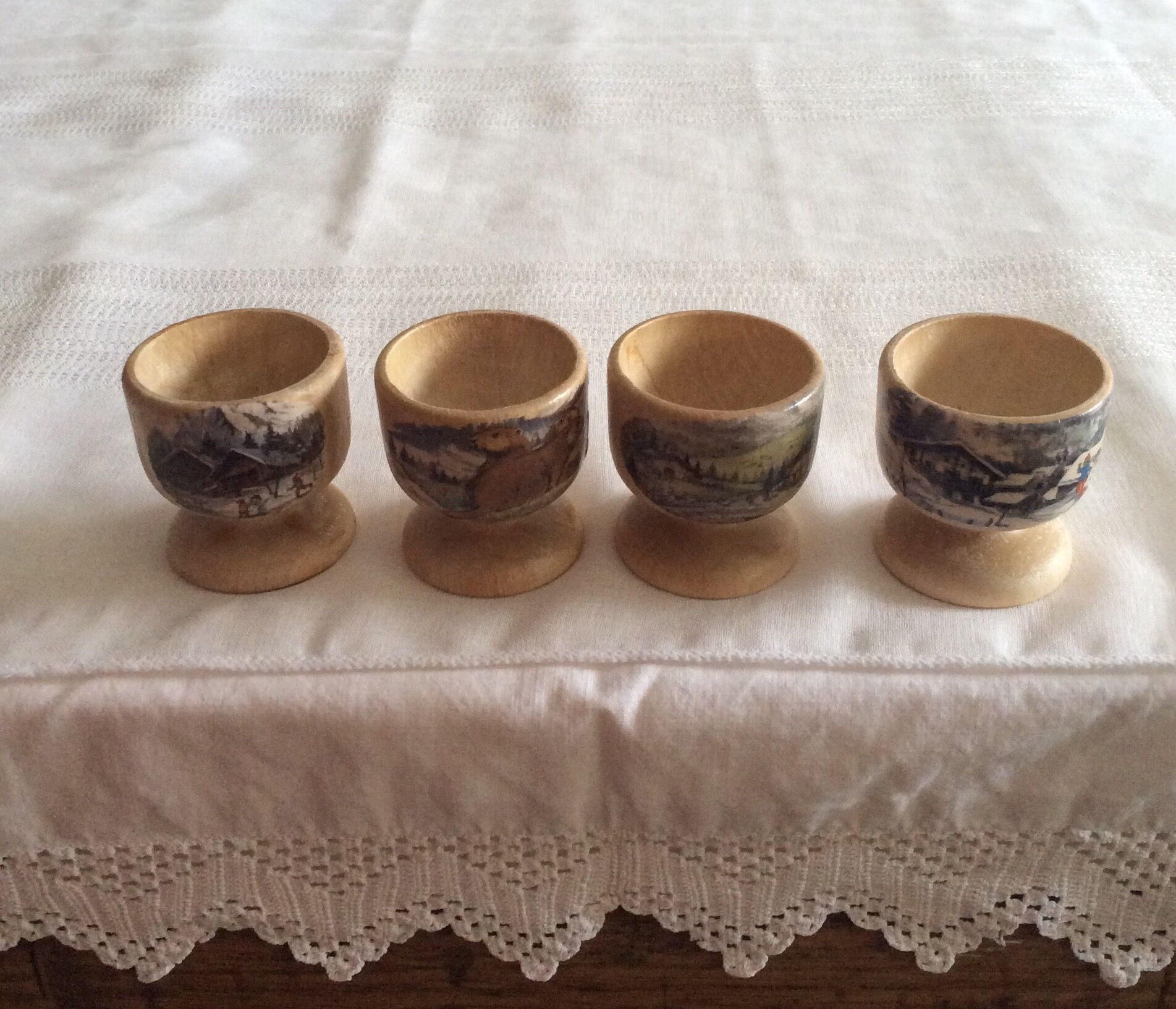 Wooden egg cups