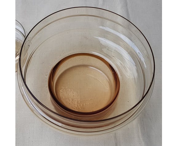 Amber glass salad bowl, 1970