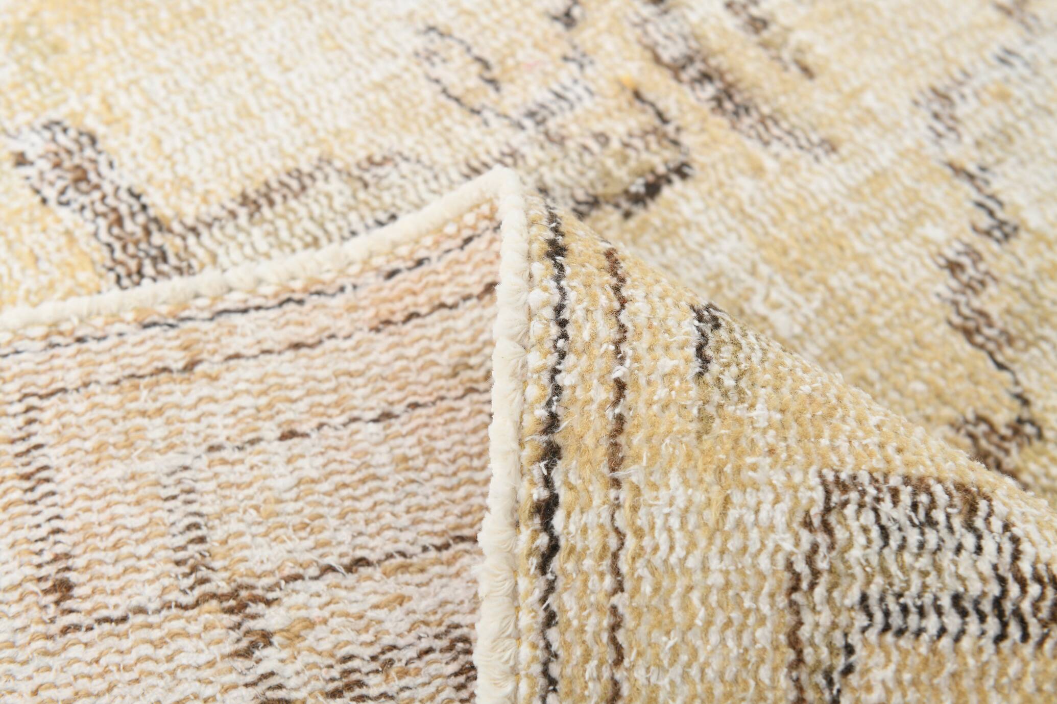 5x8 Pale Yellow Handmade Wool Soft Turkish Rug, 159x238Cm SK 5244