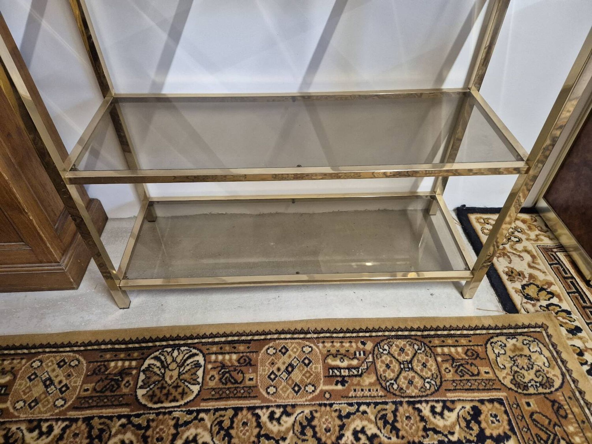 Vintage 1970s golden designer shelf