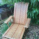 Chaise longue en rotin