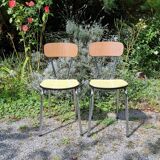 Pair of two-tone formica chairs from the 60s