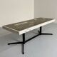 Old mosaic stone coffee table from the 70s with vintage metal legs