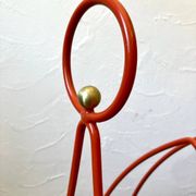 Vintage orange metal magazine rack, 1970s