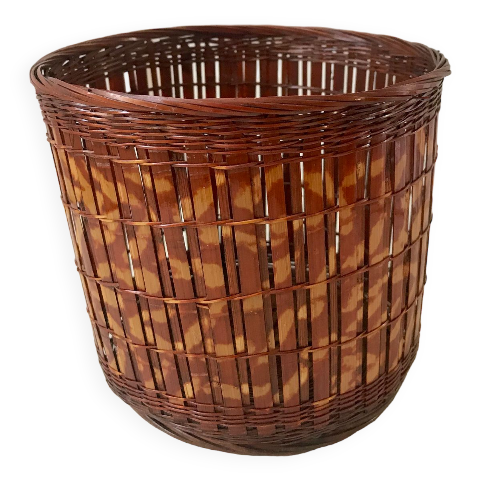 Wicker and bamboo pot cover 70s