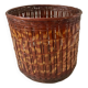 cache-pot en osier et bambou années 70