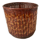 Wicker and bamboo pot cover 70s