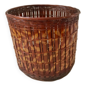 Wicker and bamboo pot cover 70s