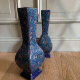 Paire de vases "bleus de Louvière"
