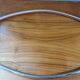 Large Art Deco tray in wood and chrome-plated metal