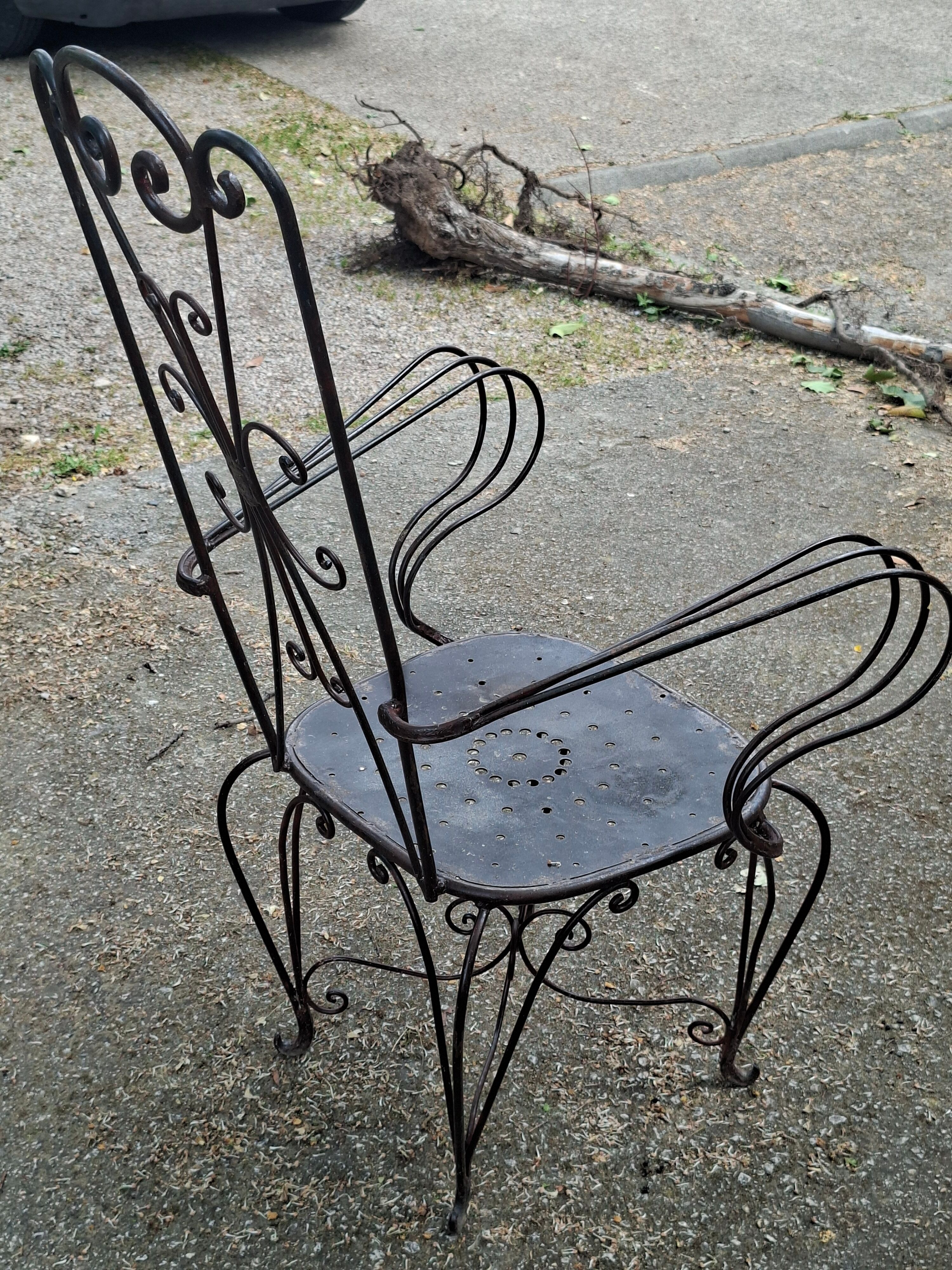 Fauteuils de jardin vintage en fer forgé