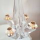 Pair of vintage Schneider crystal and brass candlesticks