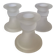 Set of three frosted glass candle holders
