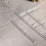 Antique sheet in pure linen tinted in mauve jacana