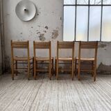 Set of 4 straw chairs circa Dordogne