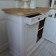Small Louis Philippe style sideboard of beautiful craftsmanship, enhanced in storm gray.