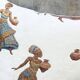 African Pottery Women Jacquard Cushion, Figural Woven Pillow Cover