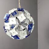 Vintage hammered glass sputnik chandelier, 1970s