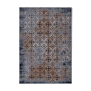 tapis en laine bleu doré