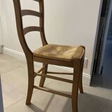 Set of 4 chairs Wood and straw