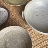 Set of 2 dishes and 2 plates in stoneware from the 70s and 80s
