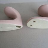 pair of hooks pink pastel 1960