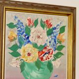 Peinture à l'huile sur panneau suédoise du milieu du siècle "Nature morte" par Gustav Adolf Lysholm - Vintage et encadrée