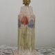 Set of 2 Hand-Painted Jersey Pottery Tulip Design Table / Bedside Lamps