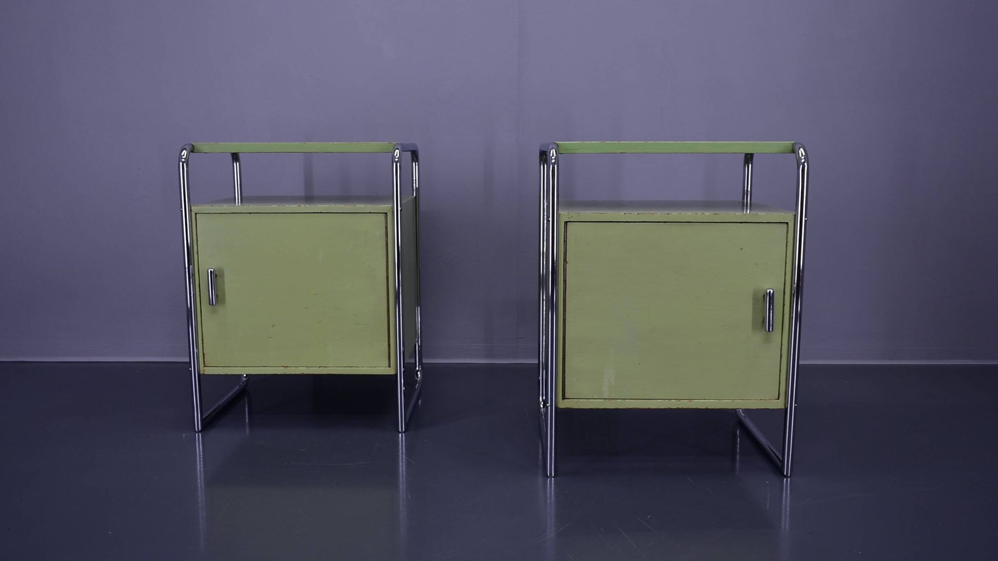 Set of Two Bauhaus Night Stands by Vichr & Co., 1930s