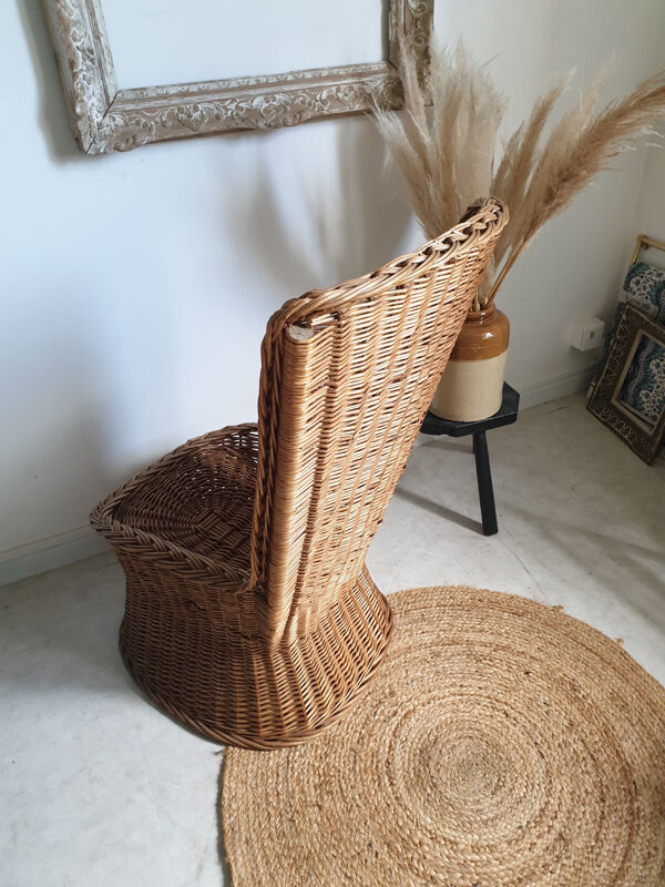 Fauteuil corbeille en rotin