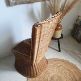 Rattan basket armchair