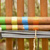 Old large wooden croquet game - metal cart - 1970
