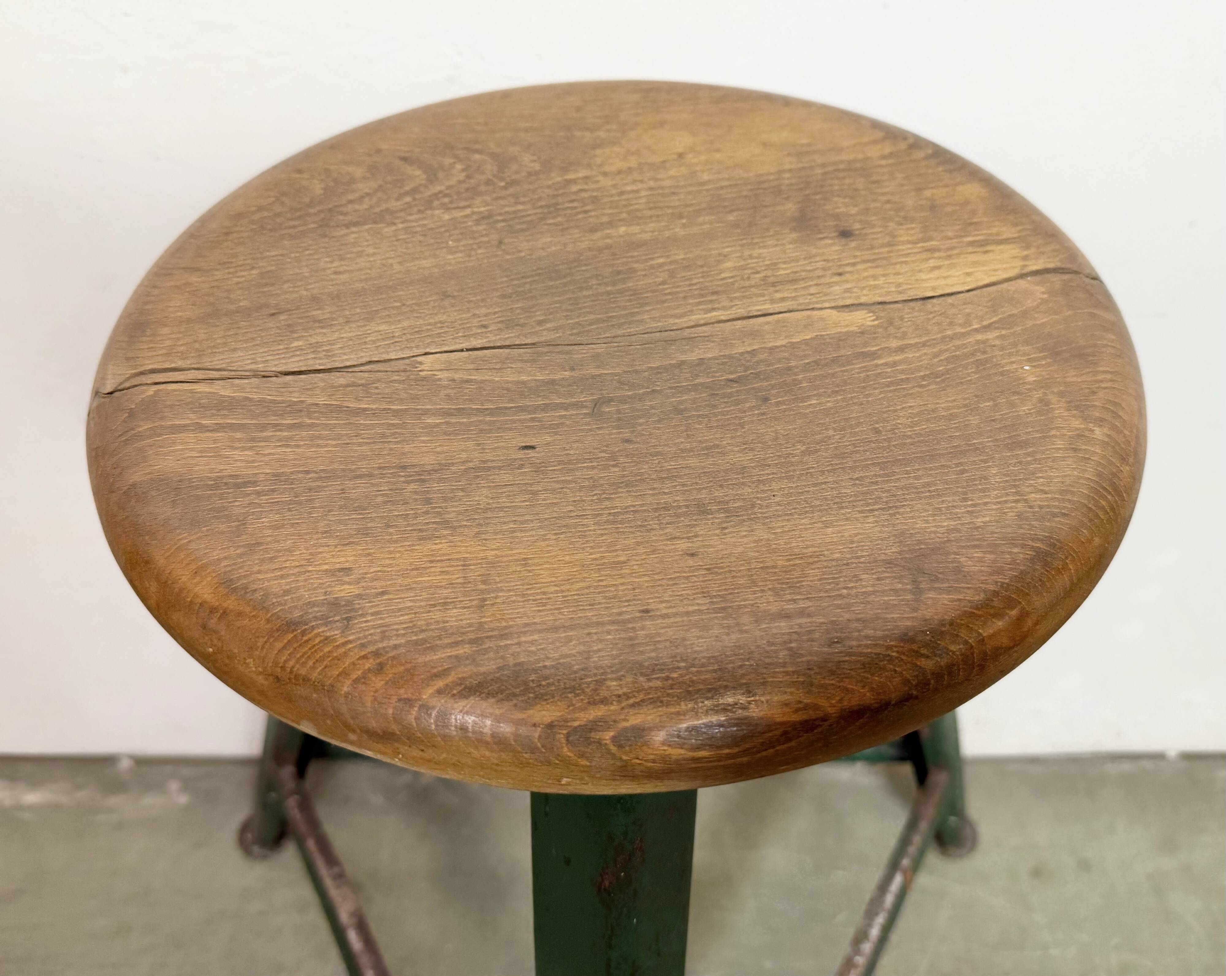 Green Industrial Workshop Stool, 1960s