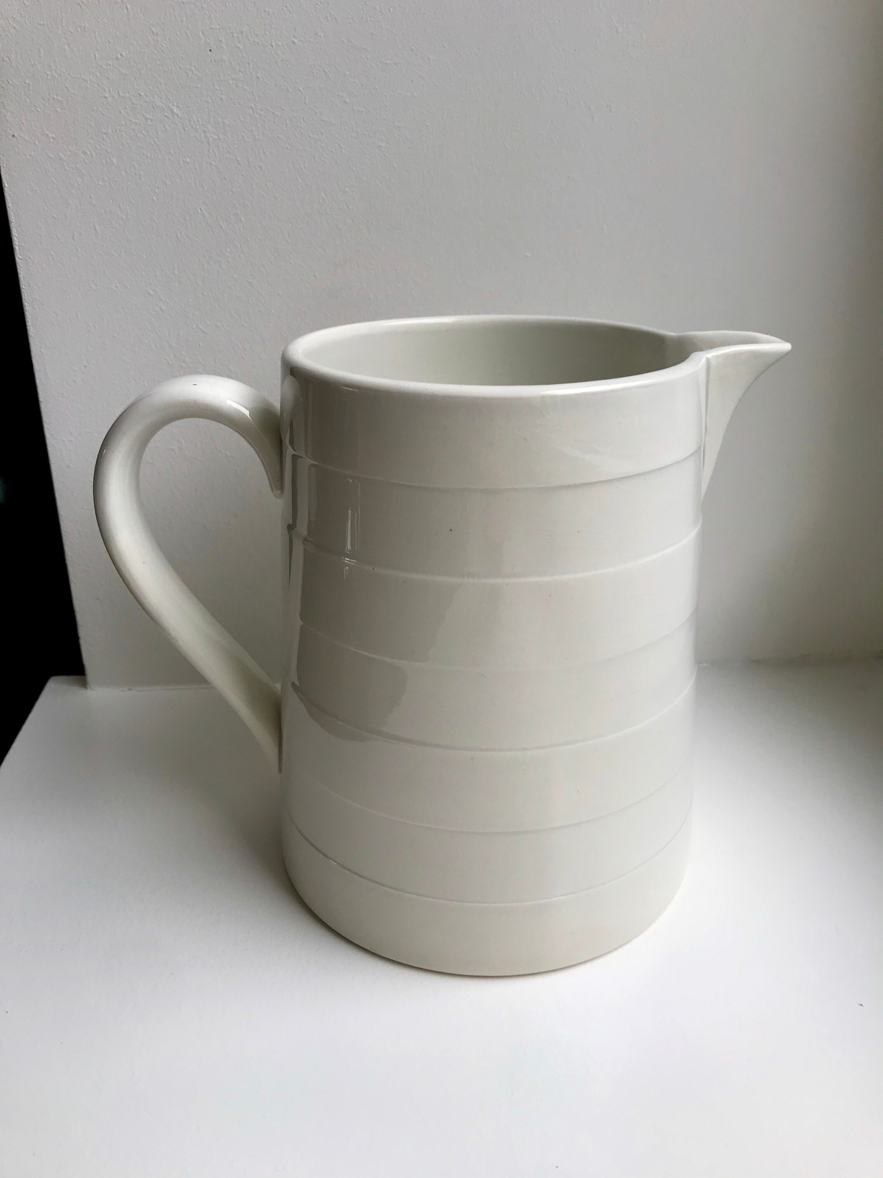 broc / pitcher Digoin Sarreguemines with striped embossed 30s-40s
