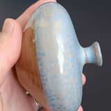 Glacier blue stoneware spherical ceramic Antonio Lampecco vintage