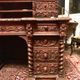 Hand-carved wooden desk in neo-renaissance style Henri II around 1870