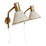 Pair of modular wall lights, Scandinavian design, 1960s.
