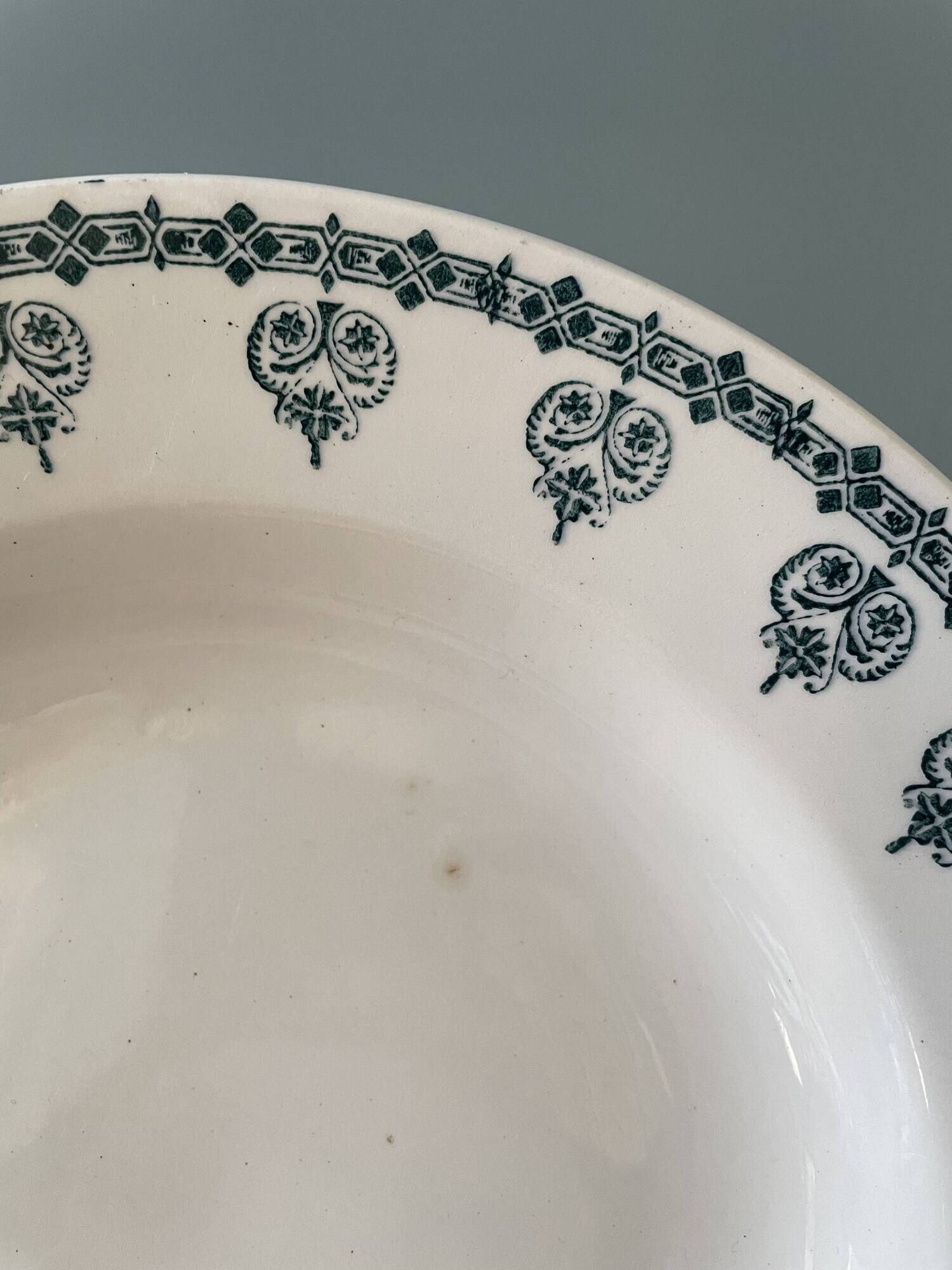 Set of 10 plates (5 flat and 5 hollow) in St Amand earthenware, Céranord