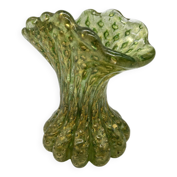 Vase en verre de Murano à inclusions d’or – Italie, vers 1960